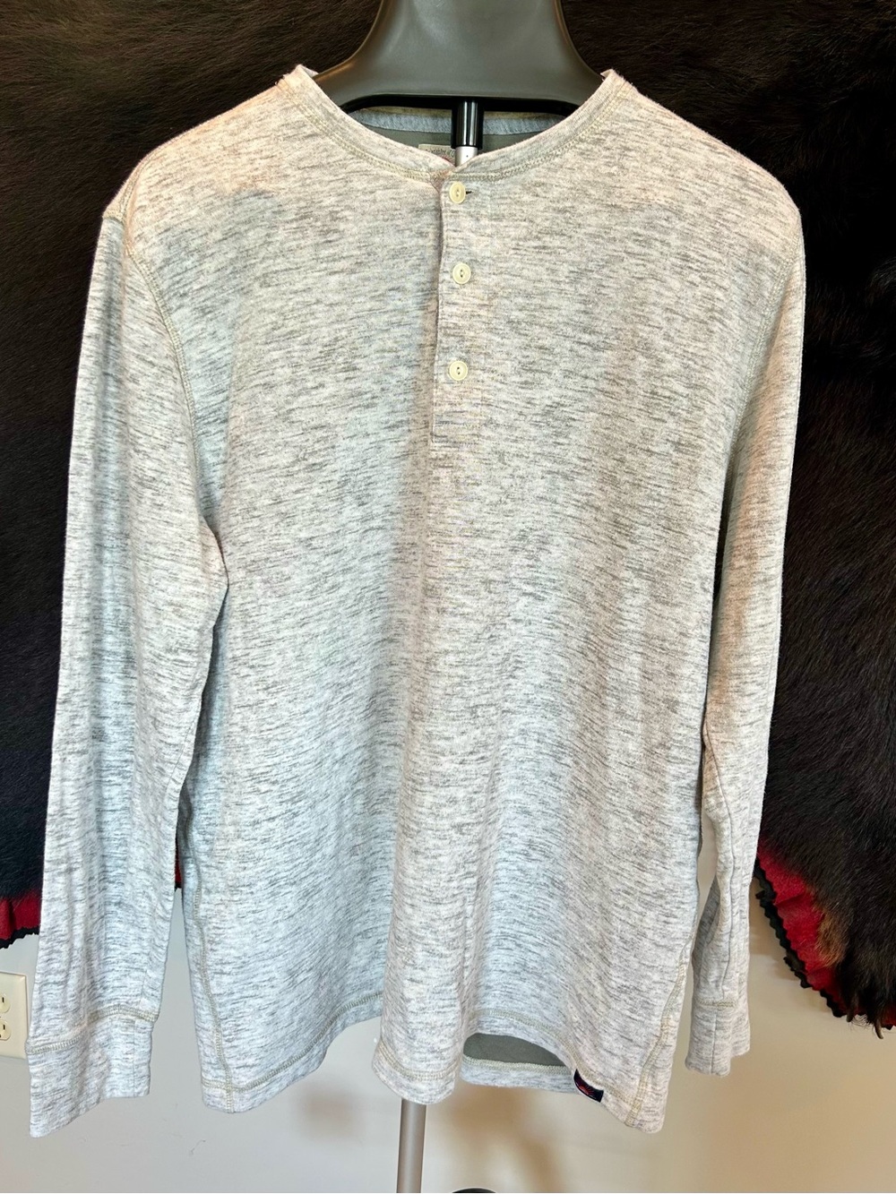 Faherty Men's Lightweight Heather Gray Henley Sz XL